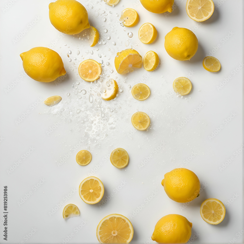 lemon slices on white background lemon slices on white background