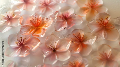 Petals embedded in resin  creating a preserved natural artifact  captured with high clarity  Realistic  Bright  Clear