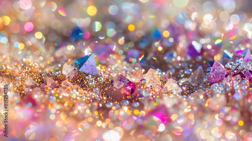 Sand texture mixed with fragments of crystals, Luxurious, Sparkling colors, Highresolution, Glittering and opulent