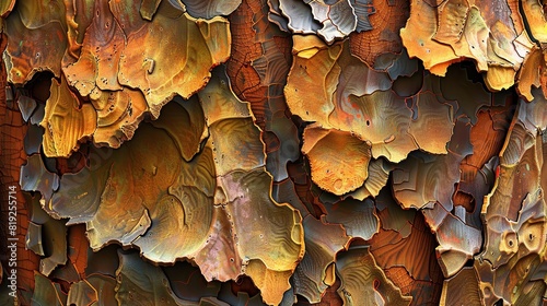 Tree bark with intricate, fractallike patterns, emphasizing mathematical beauty in nature, Abstract, Digital Art, High Detail