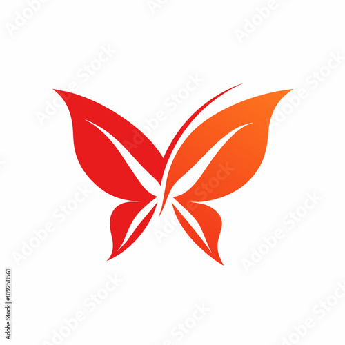  a minimalist Butterfly logo vector art illustration with a Butterfly icon logo side view against a solid white background © Moriom