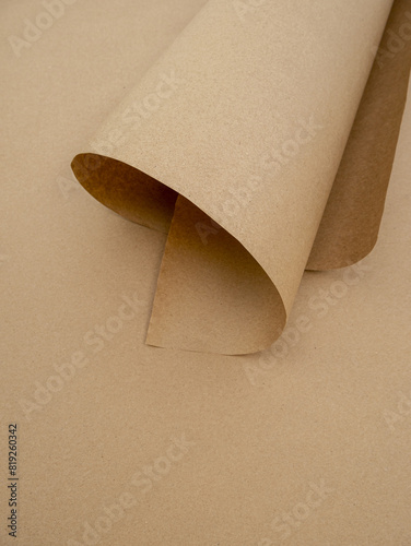 A roll of craft paper on a craft background
