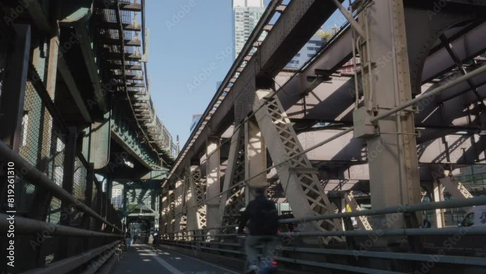 Establishing shot Queensboro Bridge Bike Lane Establishing shot Queensboro Bridge Bike Lane