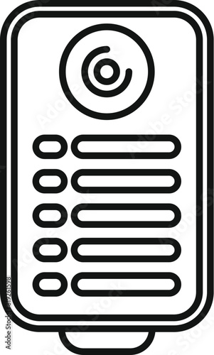 Black and white line art vector of a keyless smart lock for secure access