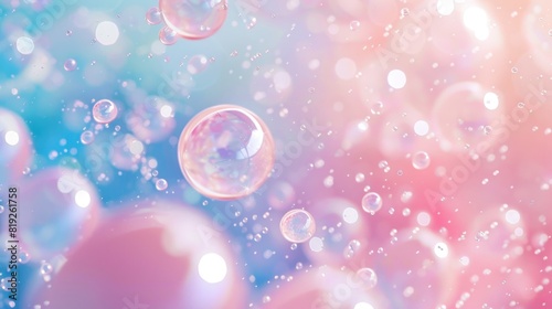  Pastel pink and blue bubble background