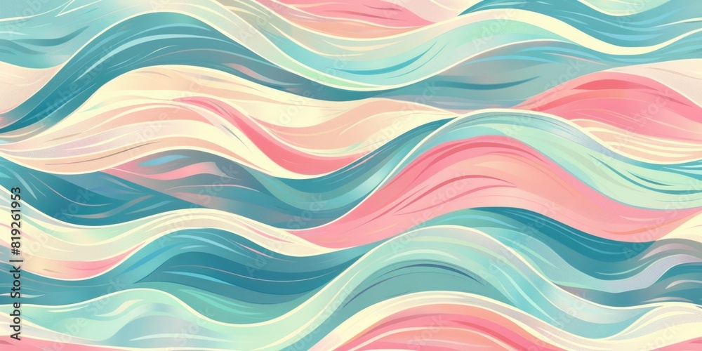 Pastel Summer Waves Pattern Design Pastel Summer Waves Pattern Design