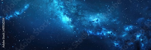Blue Background With Stars. Abstract Milky Way Galaxy in Night Sky
