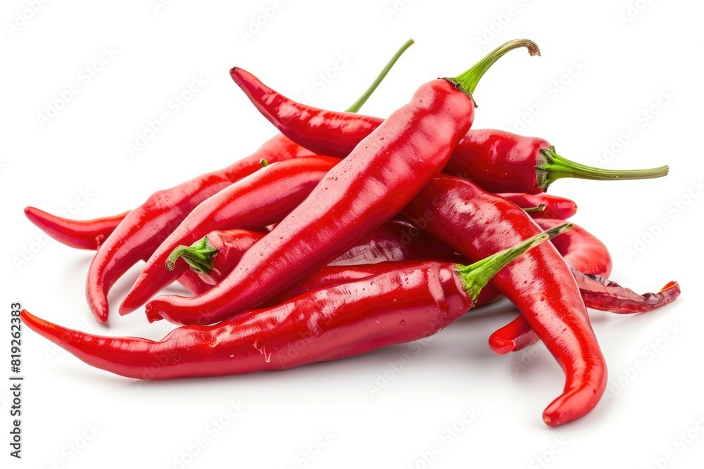 Chili Ingredient. Macro Shot of Hot Peppers - Mexican Spice Isolated on White Background Chili Ingredient. Macro Shot of Hot Peppers - Mexican Spice Isolated on White Background