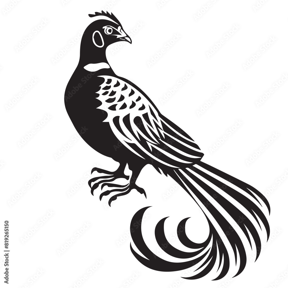 Fototapeta premium Pheasant in cartoon, doodle style. Image for t-shirt, web, mobile apps and ui. Isolated 2d vector illustration in logo, icon, sketch style, Eps 10. AI Generative