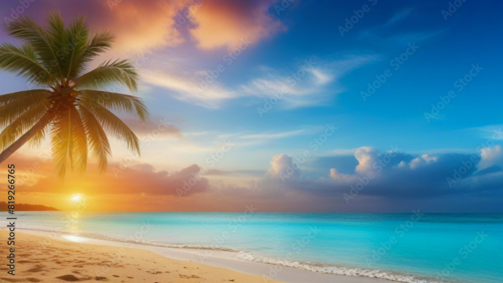 Tropical beach vector illustration