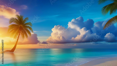 Tropical beach vector illustration