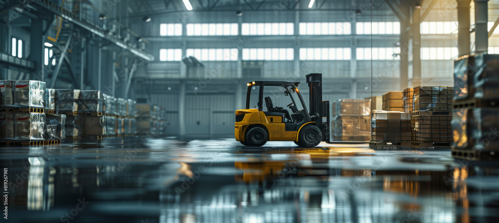 Forklift Truck in a Warehouse