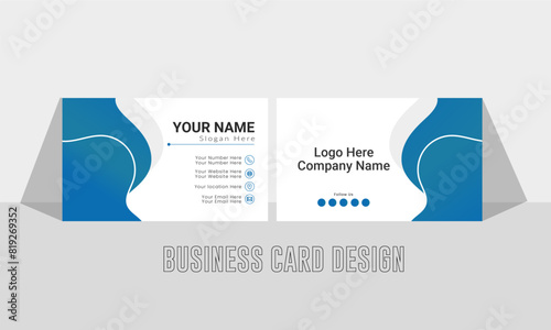 Simple Business card layout. Double side creative business card template .vector illustration