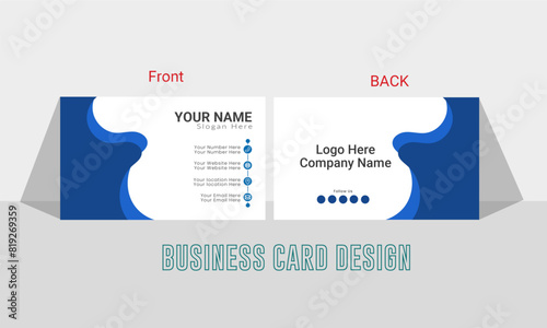Simple Business card layout. Double side creative business card template .vector illustration