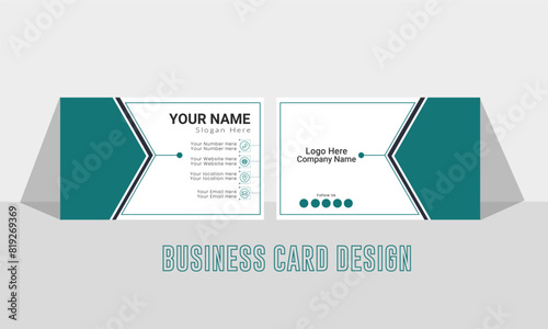Simple Business card layout. Double side creative business card template .vector illustration