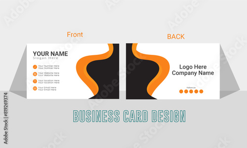 Simple Business card layout. Double side creative business card template .vector illustration