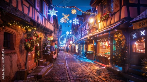 The city of Colmar is decorated for Christmas.