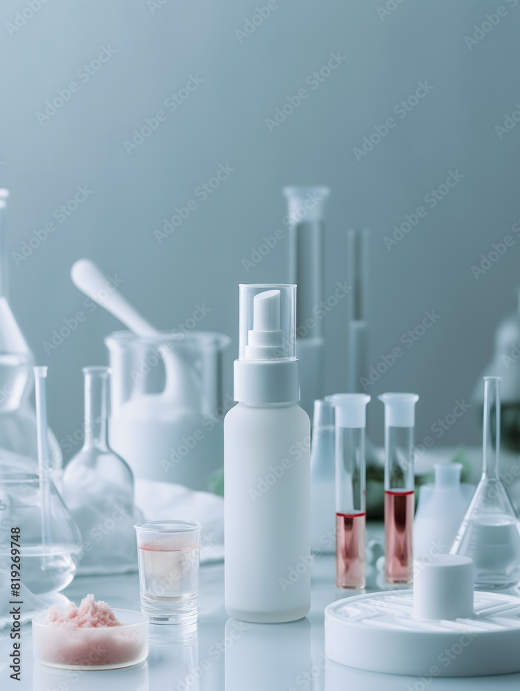 Modern Laboratory Research Environment with Transparent Glassware Modern Laboratory Research Environment with Transparent Glassware