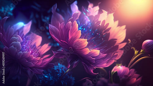 Abstract fantasy wallpaper with botanical flower special background design © Akash Ai7