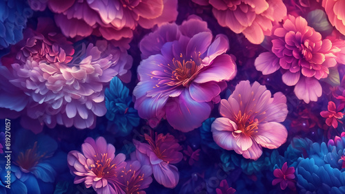 Abstract fantasy wallpaper with botanical flower special background design