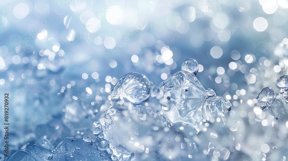 Air bubbles in ice on a light background Air bubbles in ice on a light background