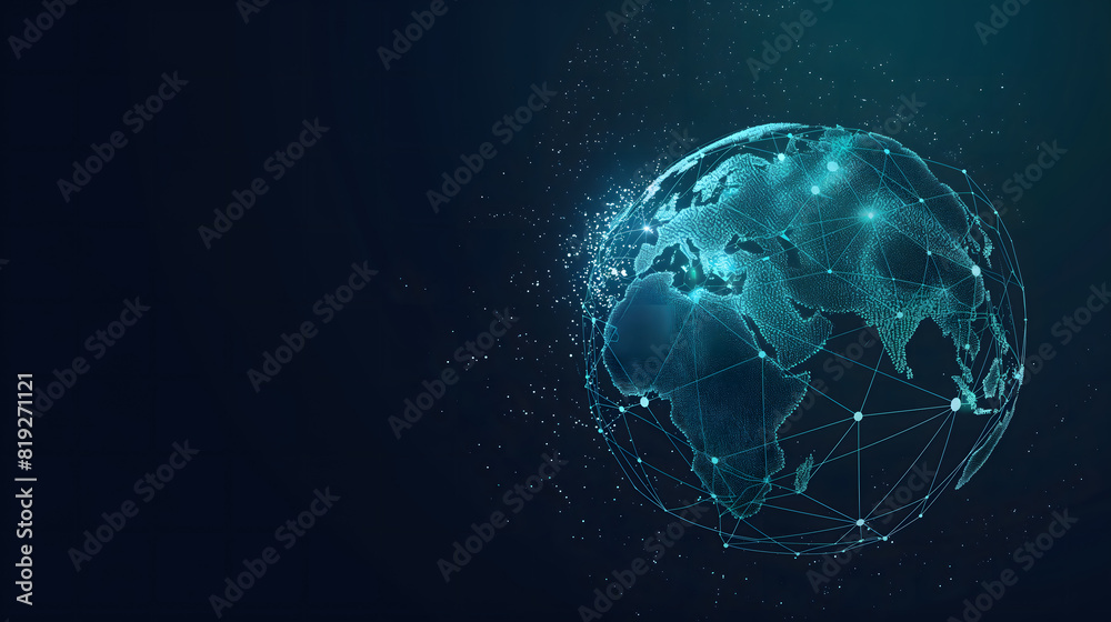 Fototapeta premium Digital Connectivity Concept with a Global Network Representation