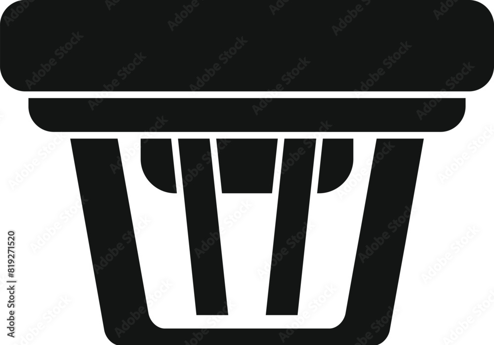 A simple black and white vector icon of a shopping basket Stock Vector ...