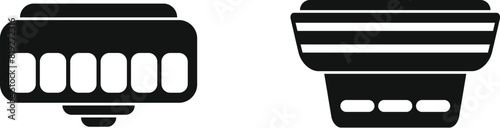 Vector icons representing a memory stick and a cpu, essential elements of computer hardware