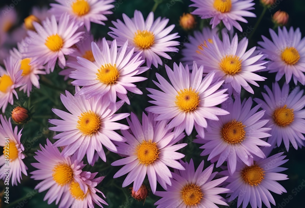 Fototapeta premium Aster flower closeup Realistic Light understand sun light significantly summer season flower concept