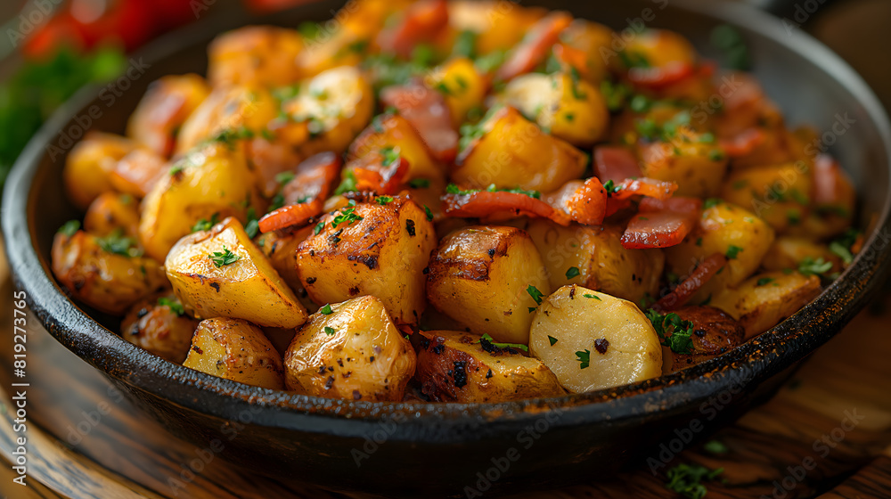 Savory Breakfast Skillet with Potatoes, Eggs and Bacon Savory Breakfast Skillet with Potatoes, Eggs and Bacon