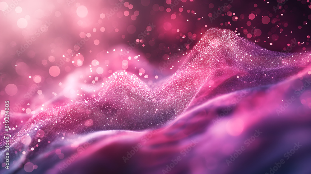 Enchanting Abstract Pink and Purple Particle Landscape Enchanting Abstract Pink and Purple Particle Landscape