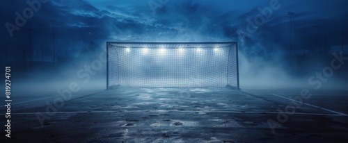 Hockey Goal Submerged in Water photo