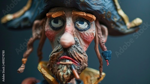 Plasticine character. Captain of the pirates. photo