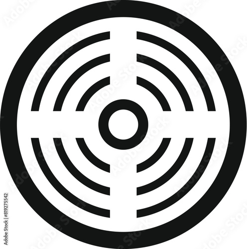 Simplified maze graphic in black and white, representing choice, challenge, or complexity