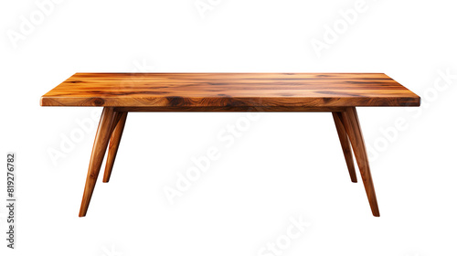 Handmade wooden coffee or reading table isolated on transparent background, clipping path, remove background, pen tool path, png background photo