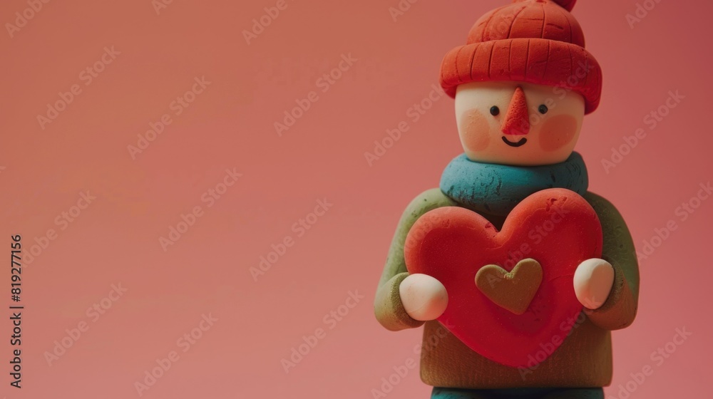 Plasticine character. Love message on dating app