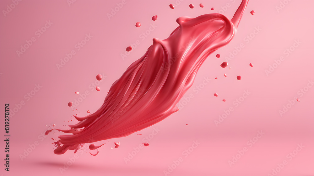 a liquid splashing on a pink surface for beauty makeup concept a liquid splashing on a pink surface for beauty makeup concept