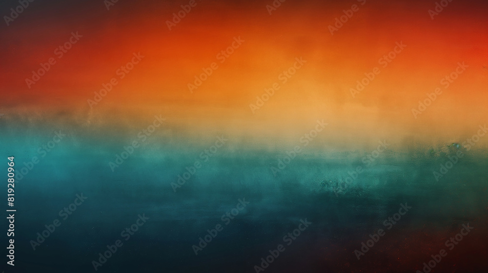 Fototapeta premium Smooth orange green grainy gradient backdrop poster. Website menu sport banner background.