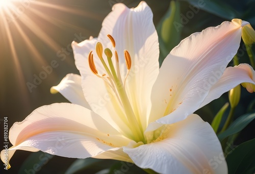 Lilies flower closeup Realistic Light understand sun light significantly summer season flower concept