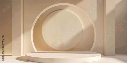 Podium 3D background product platform display stage abstract stand studio. Circle 3D podium background minimal scene