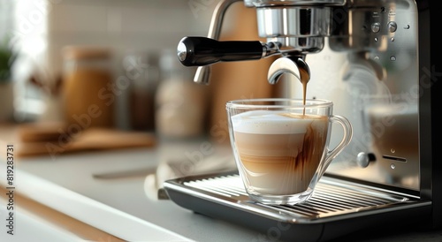 Making a Cup of Coffee With an Espresso Machine photo
