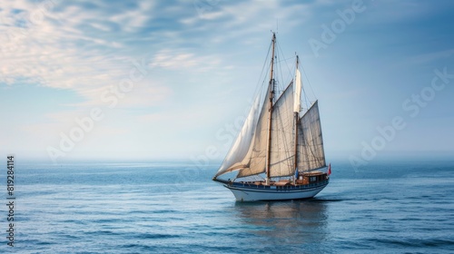 sailboat at sea with the sunset