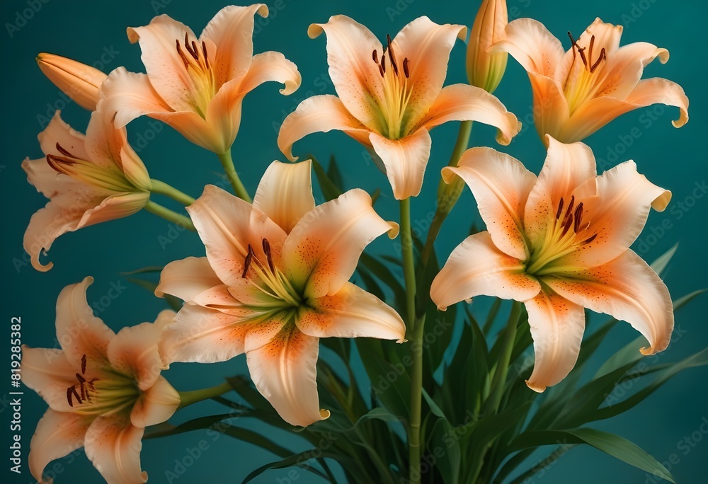 Fototapeta premium Lilies flower closeup Realistic Light understand sun light significantly summer season flower concept