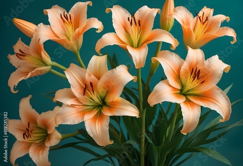 Lilies flower closeup Realistic Light understand sun light significantly summer season flower concept