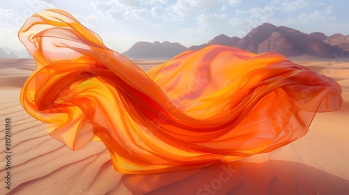 Silk Scarf, Vibrant And Free, Dances On The Desert Breeze