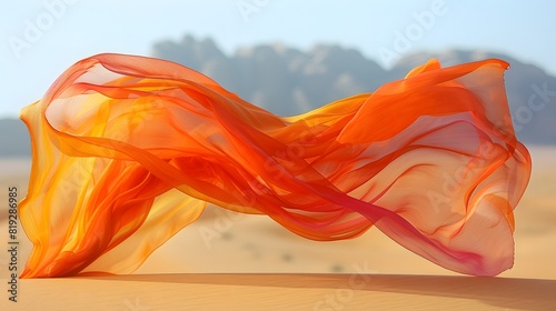 Silk Scarf, Vibrant And Free, Dances On The Desert Breeze