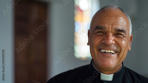 Portrait of a smiling catholic priest