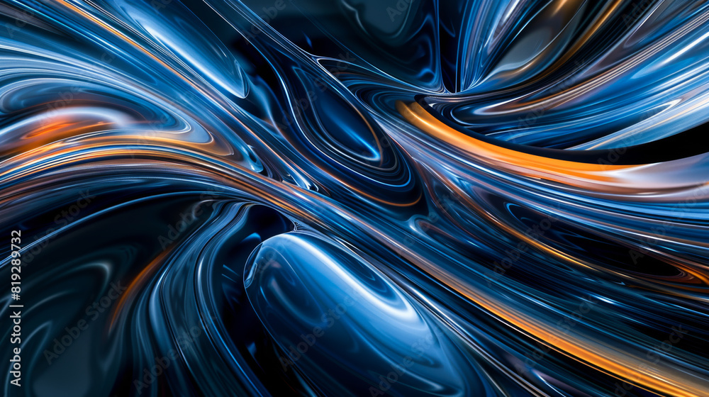 Dark blue scene, curve effect, in the style of light blue and white, sky-blue and black Dark blue scene, curve effect, in the style of light blue and white, sky-blue and black