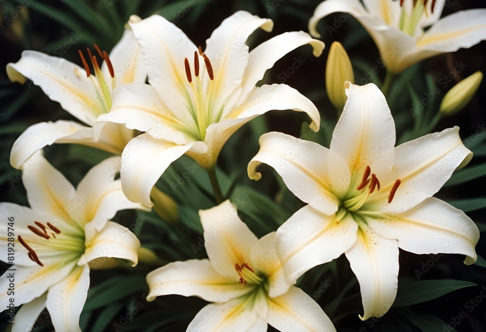 Fototapeta premium Lilies flower closeup Realistic Light understand sun light significantly summer season flower concept