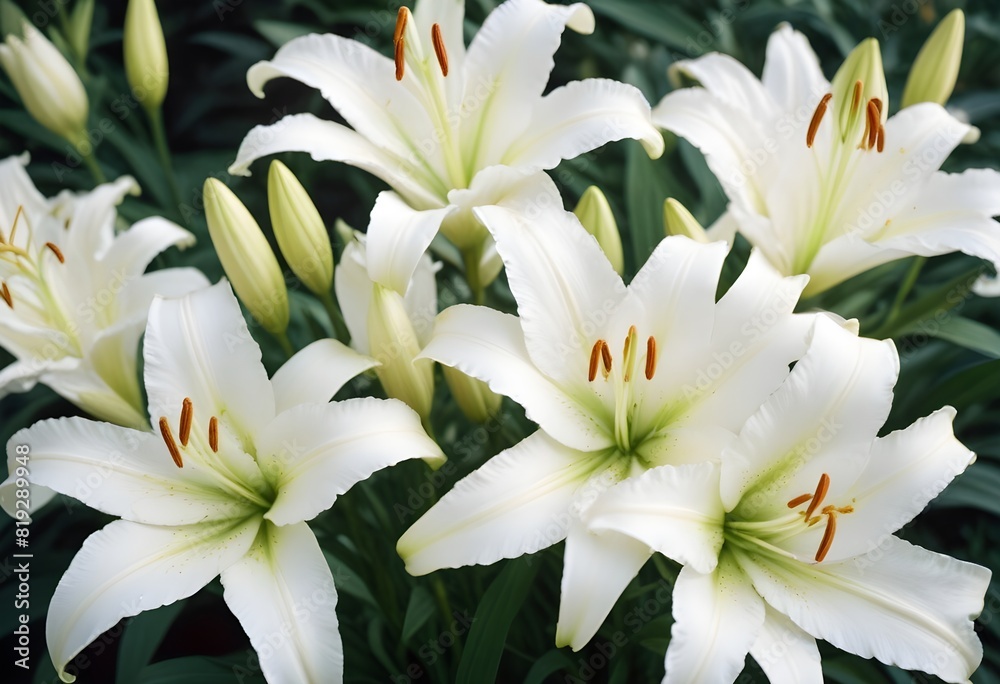 Fototapeta premium Lilies flower closeup Realistic Light understand sun light significantly summer season flower concept